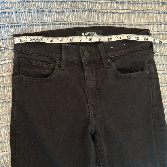 Express Stretch Black Jean Legging Mid Rise Size 4R - Picture 8 of 11